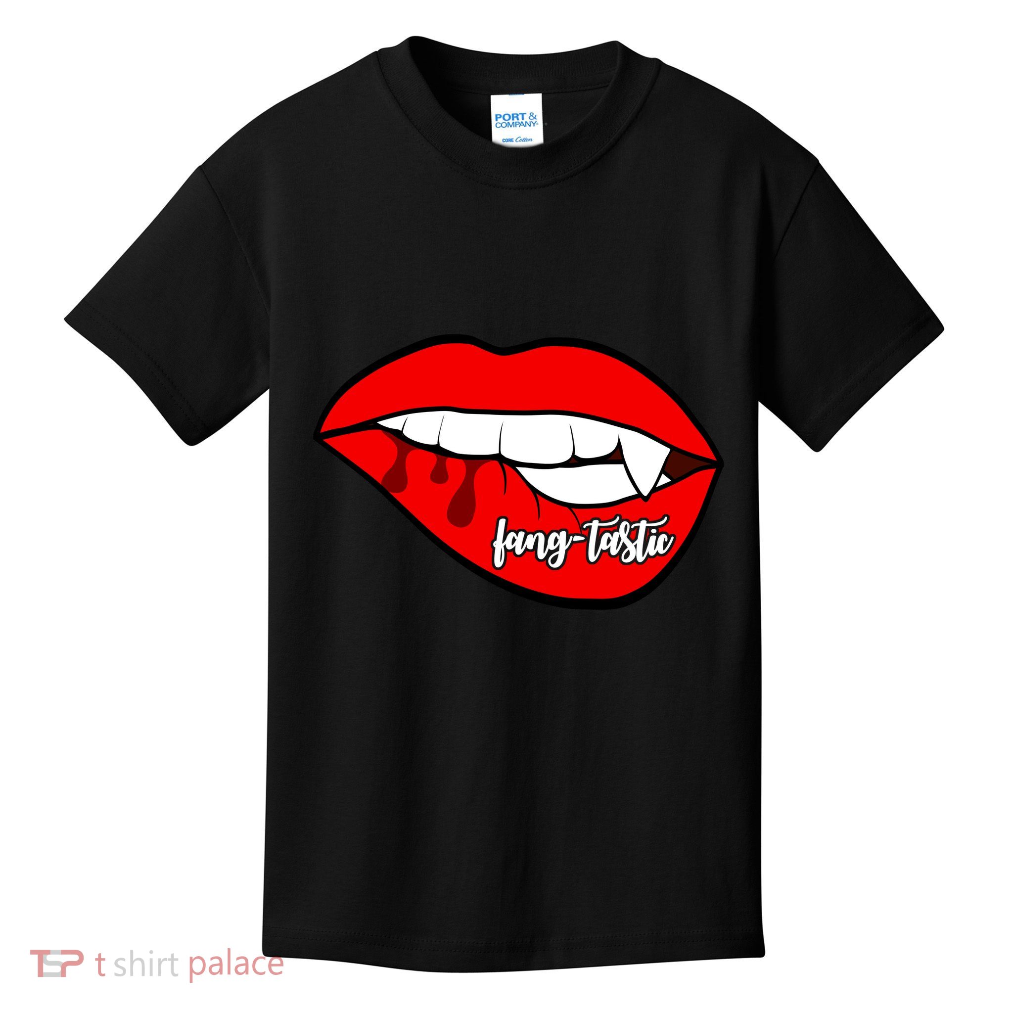 Fang Tastic Funny Vampire Lips Kids T-Shirt