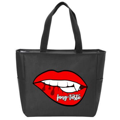 Fang Tastic Funny Vampire Lips Zip Tote Bag