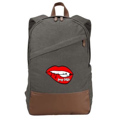 Fang Tastic Funny Vampire Lips Cotton Canvas Backpack
