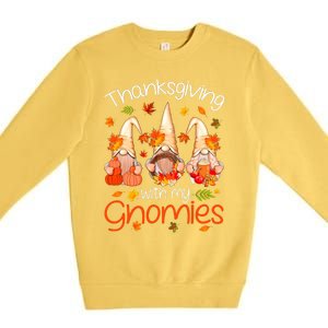 Funny Thanksgiving For Women Gnome Gnomies Lover Premium Crewneck Sweatshirt