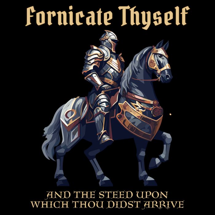 Fornicate Thyself Funny Medieval LARP Role Playing RPG Performance Long Sleeve Polo