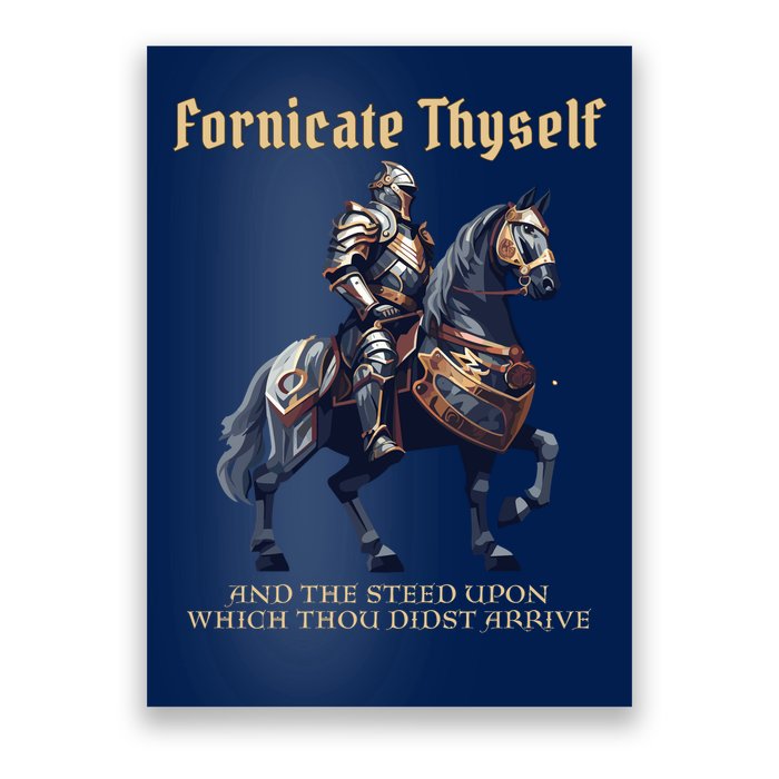 Fornicate Thyself Funny Medieval LARP Role Playing RPG Poster