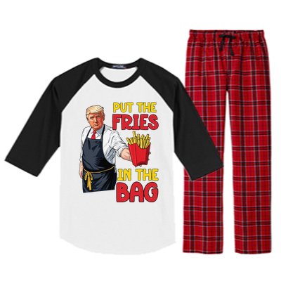 Funny Trump Fast Food Put The Fries In The Bag 2024 Raglan Sleeve Pajama Set