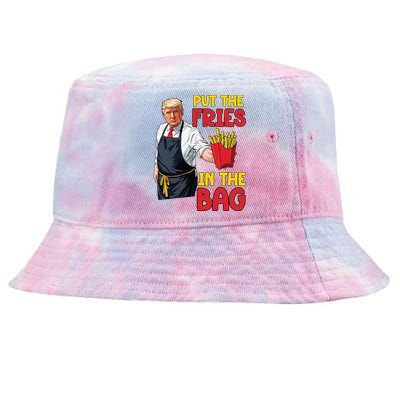 Funny Trump Fast Food Put The Fries In The Bag 2024 Tie-Dyed Bucket Hat