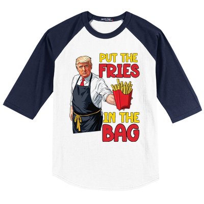 Funny Trump Fast Food Put The Fries In The Bag 2024 Baseball Sleeve Shirt