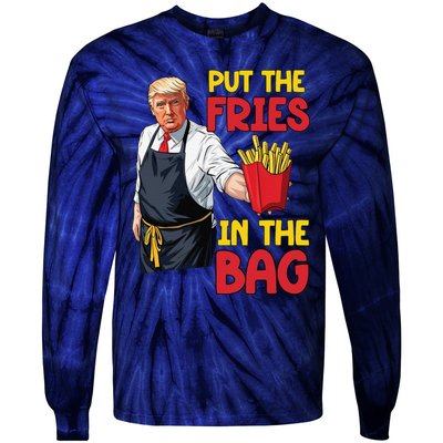 Funny Trump Fast Food Put The Fries In The Bag 2024 Tie-Dye Long Sleeve Shirt