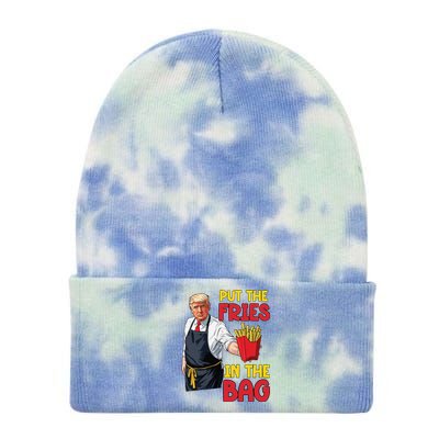 Funny Trump Fast Food Put The Fries In The Bag 2024 Tie Dye 12in Knit Beanie