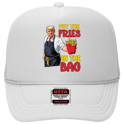 Funny Trump Fast Food Put The Fries In The Bag 2024 High Crown Mesh Back Trucker Hat