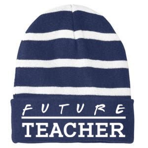 Future Teacher Striped Beanie with Solid Band