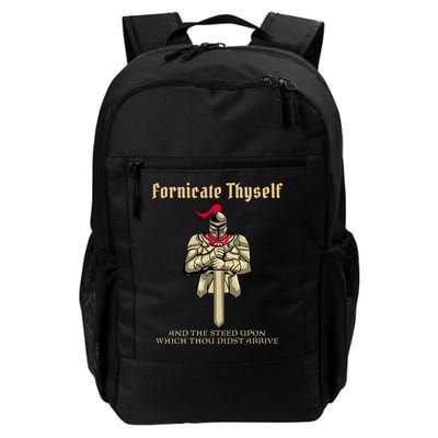 Fornicate Thyself Funny Medieval LARP Role Playing RPG Daily Commute Backpack
