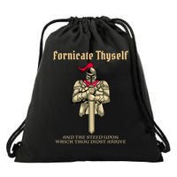 Fornicate Thyself Funny Medieval LARP Role Playing RPG Drawstring Bag