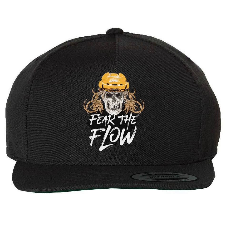 Fear The Flow Funny Hockey Hair Wool Snapback Cap