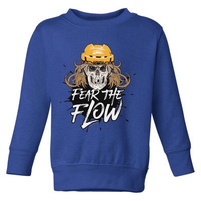Fear The Flow Funny Hockey Hair Toddler Sweatshirt