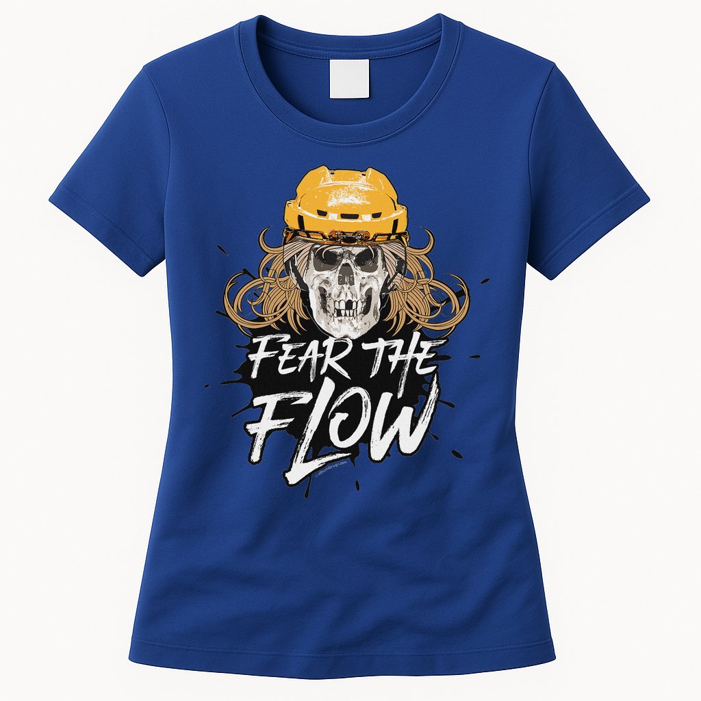 Fear The Flow Funny Hockey Hair Womens T-Shirt