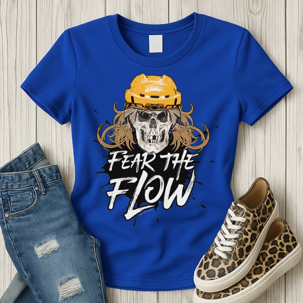 Fear The Flow Funny Hockey Hair Womens T-Shirt