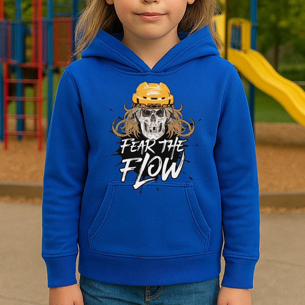 Fear The Flow Funny Hockey Hair Kids Hoodie