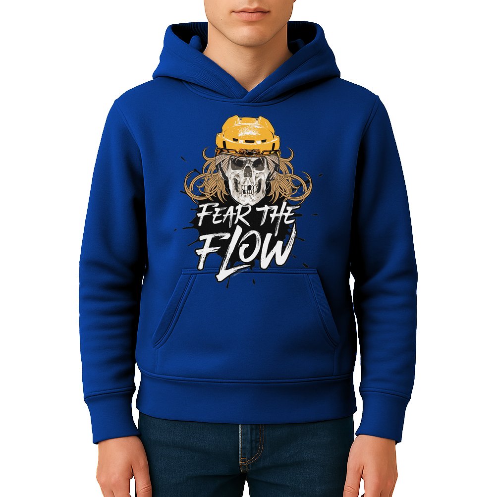 Fear The Flow Funny Hockey Hair Kids Hoodie