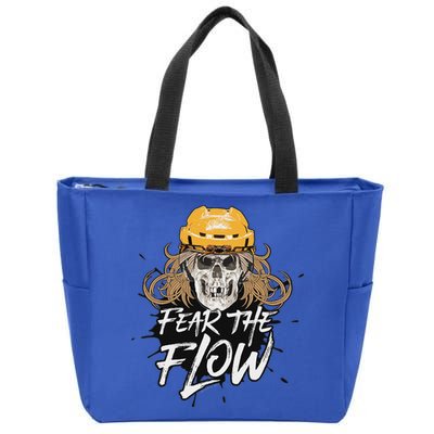 Fear The Flow Funny Hockey Hair Zip Tote Bag