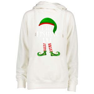 Funny The Fishing Elf Matching Family Christmas Gift Womens Funnel Neck Pullover Hood