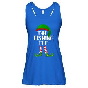 Funny The Fishing Elf Matching Family Christmas Gift Ladies Essential Flowy Tank