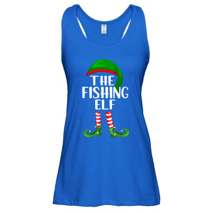 Funny The Fishing Elf Matching Family Christmas Gift Ladies Essential Flowy Tank