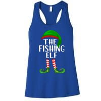 Funny The Fishing Elf Matching Family Christmas Gift Women's Racerback Tank