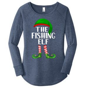 Funny The Fishing Elf Matching Family Christmas Gift Women's Perfect Tri Tunic Long Sleeve Shirt