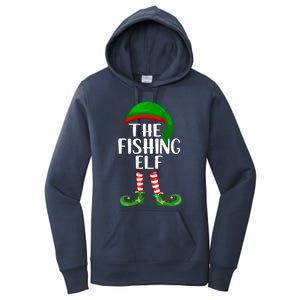 Funny The Fishing Elf Matching Family Christmas Gift Women's Pullover Hoodie