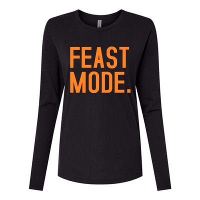 Funny Thanksgiving Fall Feast Mode Gift Womens Cotton Relaxed Long Sleeve T-Shirt