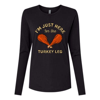 Funny Thanksgiving Food IM Just Here Womens Cotton Relaxed Long Sleeve T-Shirt