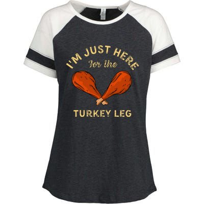 Funny Thanksgiving Food IM Just Here Enza Ladies Jersey Colorblock Tee