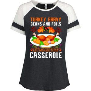 Funny Thanksgiving Food Enza Ladies Jersey Colorblock Tee