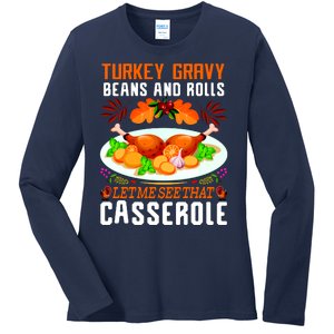 Funny Thanksgiving Food Ladies Long Sleeve Shirt