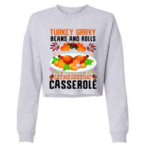 Funny Thanksgiving Food Cropped Pullover Crew