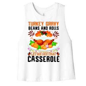 Funny Thanksgiving Food Women's Racerback Cropped Tank