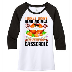 Funny Thanksgiving Food Women's Tri-Blend 3/4-Sleeve Raglan Shirt