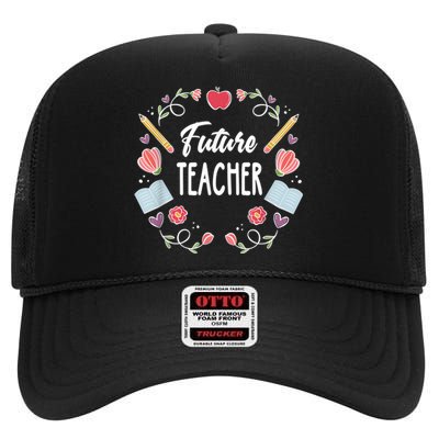 Future Teacher High Crown Mesh Back Trucker Hat