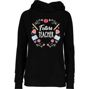 Future Teacher Womens Funnel Neck Pullover Hood