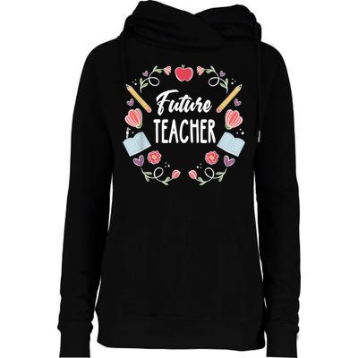 Future Teacher Womens Funnel Neck Pullover Hood