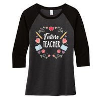 Future Teacher Women's Tri-Blend 3/4-Sleeve Raglan Shirt