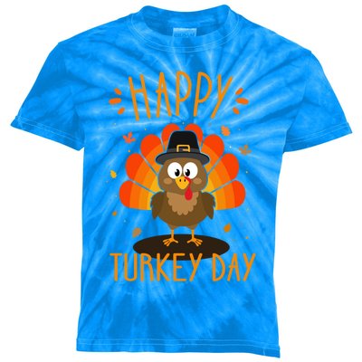 Funny Thanksgiving Family Dinner With Happy Turkey Day Gift Kids Tie-Dye T-Shirt