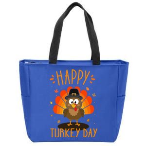 Funny Thanksgiving Family Dinner With Happy Turkey Day Gift Zip Tote Bag