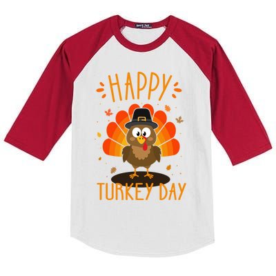 Funny Thanksgiving Family Dinner With Happy Turkey Day Gift Kids Colorblock Raglan Jersey