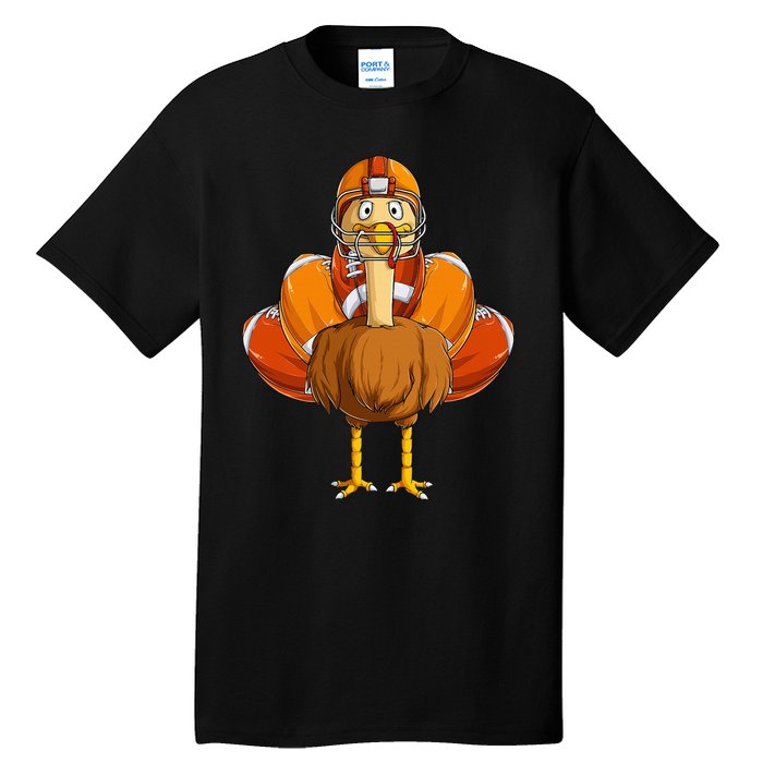 Funny Thanksgiving Football Turkey Tall T-Shirt