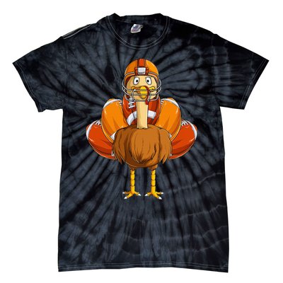 Funny Thanksgiving Football Turkey Tie-Dye T-Shirt