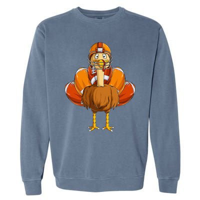 Funny Thanksgiving Football Turkey Garment-Dyed Sweatshirt