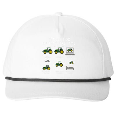 Funny Tractor Farming For Kids Farmer Snapback Five-Panel Rope Hat