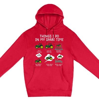 Funny Tractor Farming For Kids Farmer Premium Pullover Hoodie