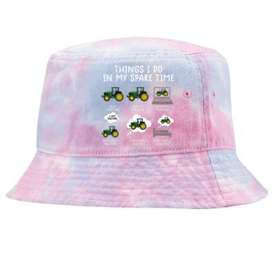 Funny Tractor Farming For Kids Farmer Tie-Dyed Bucket Hat