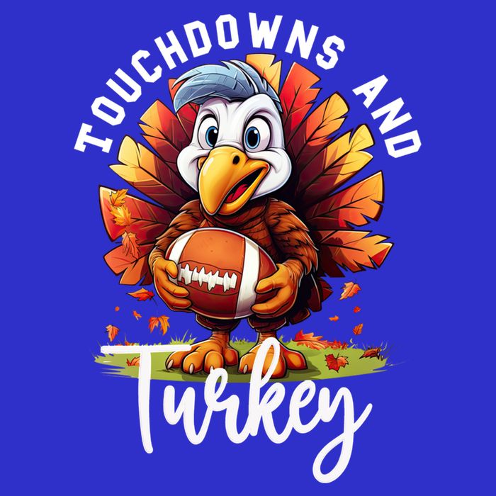 Funny Thanksgiving Football Turkey And Touchdowns Meaningful Gift 16 in Basic Backpack